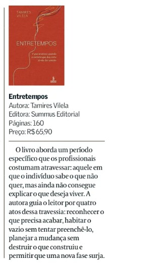 Resenha do Entretempos no Valor Econômico (impresso)